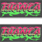 Bianca Vorname Name Graffiti Aufkleber Sticker (Voorkant)