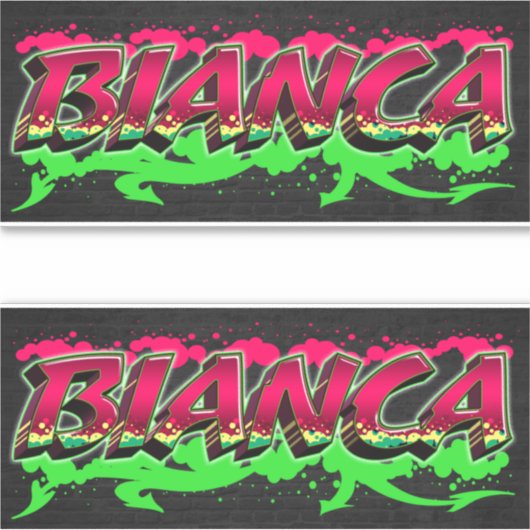 Bianca Vorname Name Graffiti Aufkleber Sticker (Voorkant)