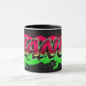 Bianca Vorname Name Graffiti red green Tasse Mok (Midden)