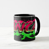 Bianca Vorname Name Graffiti red green Tasse Mok (Voorkant rechts)