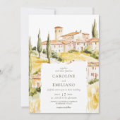 BIANCA Waterverf Toscaanse Landschap Wedding Kaart (Voorkant)