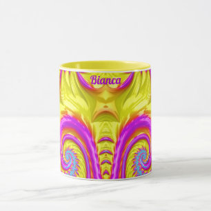 BIANCA ~ Zany 3D ~ Paars Roze Blauw Geel Mok