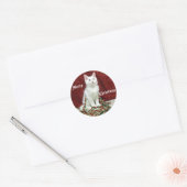 Bianca's Kerststickers - Kat / Kitten Ronde Sticker (Envelop)