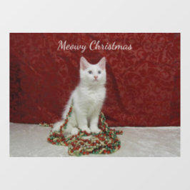 Bianca's Maine Coon Kerstmis - Kat / Keuten Raamsticker