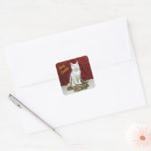 Bianca's Maine Coon Kerstmis - Kat / Keuten Vierkante Sticker (Envelop)