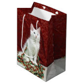 Bianca's Maine Coon Kerstmis - Kat Medium Cadeauzakje (Voorkant Gekanteld)