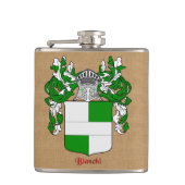 Bianchi Heraldisch Schild met Mantel en Helm Heupfles (Voorkant)