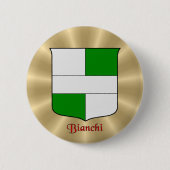 Bianchi Historisch Schild op Golden Sunburst Ronde Button 5,7 Cm (Voorkant)