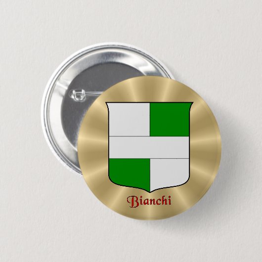 Bianchi Historisch Schild op Golden Sunburst Ronde Button 5,7 Cm (Voorkant /achterkant)