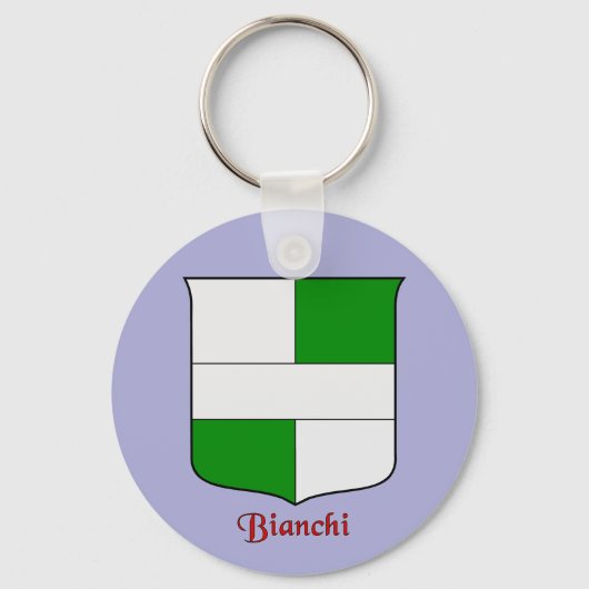Bianchi Italiaanse achternaam Historisch Schild Sleutelhanger (Voorkant)