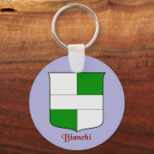 Bianchi Italiaanse achternaam Historisch Schild Sleutelhanger (Voorkant)