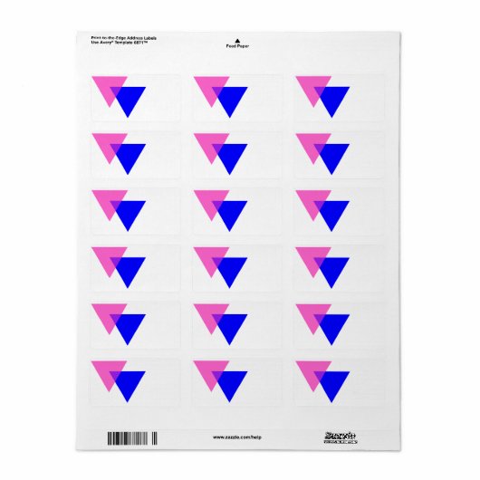 Biangles Biseksuele Pride Etiket (Full Sheet)