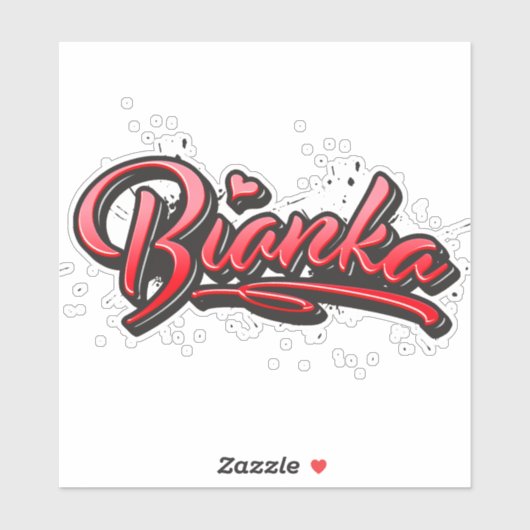 Bianka red Heart Graffiti Aufkleber Sticker (Vel)