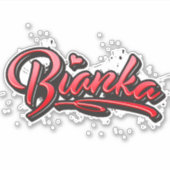 Bianka red Heart Graffiti Aufkleber Sticker (Voorkant)