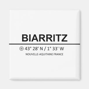 Biarritz Coordinaten - Biarritz Coordinates Magneet