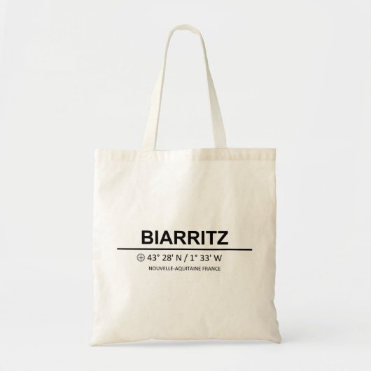 Biarritz Coordinaten - Biarritz Coordinates Tote Bag (Voorkant)