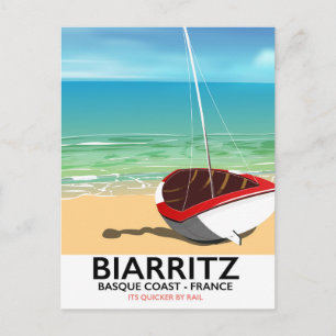 Biarritz France Beach reisposter Briefkaart
