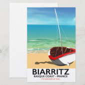Biarritz France Beach reisposter Briefpapier (Voorkant / Achterkant)