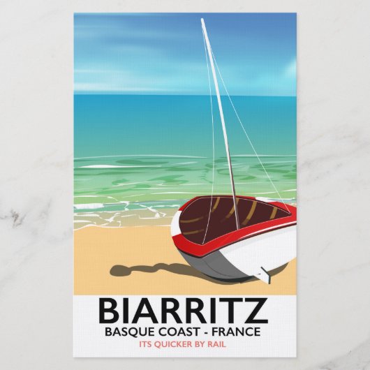 Biarritz France Beach reisposter Briefpapier (Voorkant)