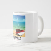 Biarritz France Beach reisposter Grote Koffiekop (Voorkant rechts)