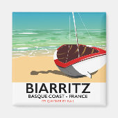Biarritz France Beach reisposter Magneet (Voorkant)