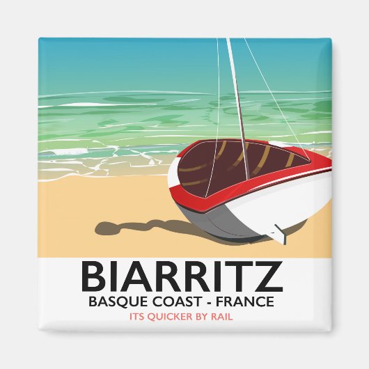 Biarritz France Beach reisposter Magneet (Voorkant)