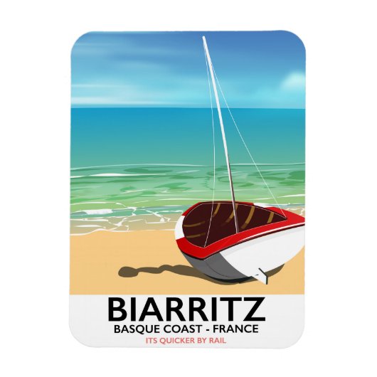 Biarritz France Beach reisposter Magneet (Verticaal)