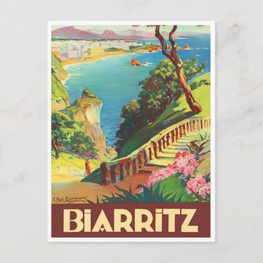 Biarritz France vintage Briefkaart (Voorkant)