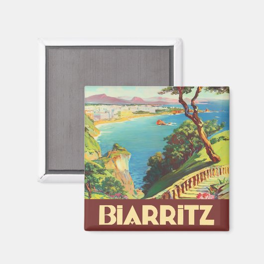 Biarritz France vintage Magneet (Voorkant / Achterkant)