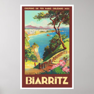 Biarritz France vintage Poster