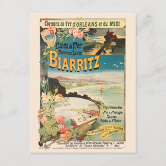 Biarritz France Vintage Poster 1897 Briefkaart