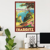 Biarritz France vintage reis 25x37 Poster (Thuiskantoor)