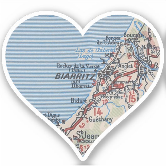 Biarritz Frankrijk  kaart Sticker (Voorkant)