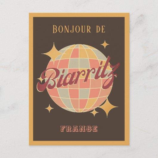 Biarritz Frankrijk Retro  Partij Briefkaart (Voorkant)