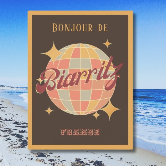 Biarritz Frankrijk Retro Partij Briefkaart