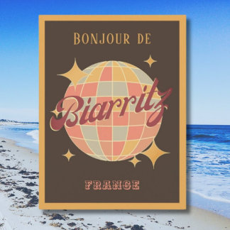 Biarritz Frankrijk Retro Partij Briefkaart