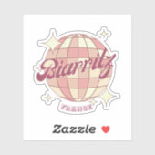 Biarritz Frankrijk Retro  Party roze Sticker (Vel)