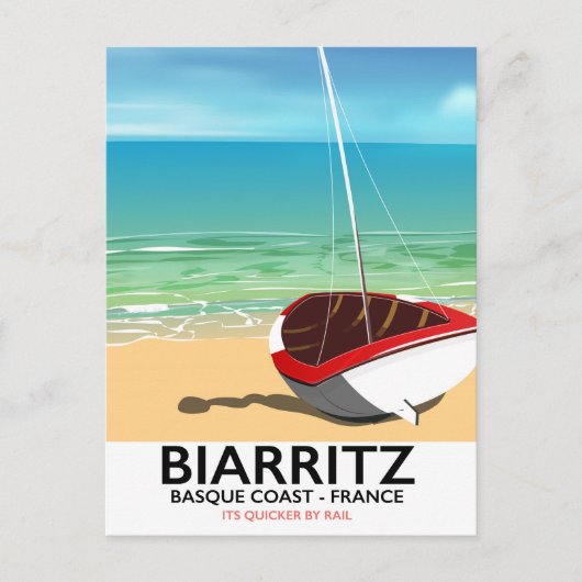 Biarritz Frankrijk Strand reisposter Briefkaart (Voorkant)