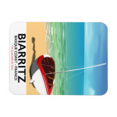 Biarritz Frankrijk strand reisposter Magneet (Horizontaal)