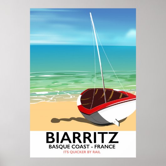 Biarritz Frankrijk Strand reisposter Poster (Voorkant)