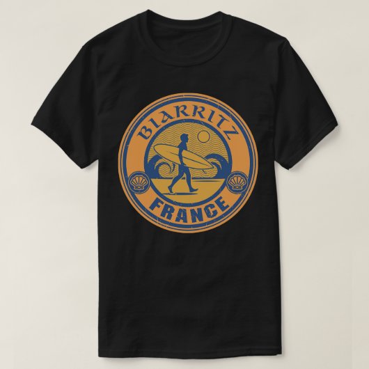 Biarritz Frankrijk surfen T-shirt (Design voorkant)