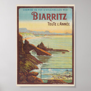 Biarritz het hele jaar Frankrijk Vintage Poster 19