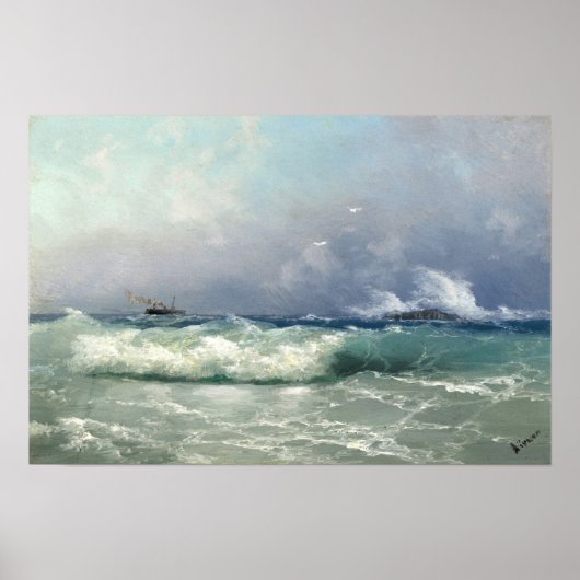 Biarritz, Ivan Konstantinovich Aivazovsky Poster (Voorkant)