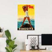 Biarritz Reisposter Vintage Frankrijk Print Frans (Thuiskantoor)