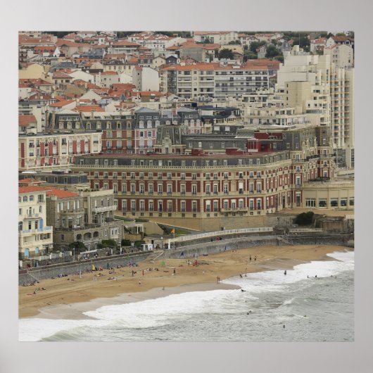 Biarritz strand, Belle Époque architectuur. Poster (Voorkant)