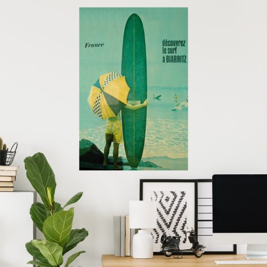 Biarritz Surfen Poster | SURF | Surfer (Thuiskantoor)