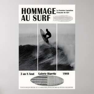 Biarritz Surfing Exhibition Poster 1989 Surfen