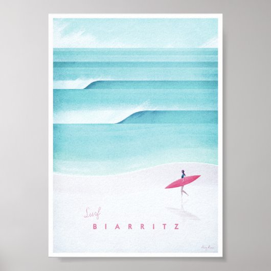 Biarritz Vintage Travel Poster (Voorkant)