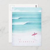 Biarritz Vintage Travel Poster - Art Briefkaart (Voorkant / Achterkant)