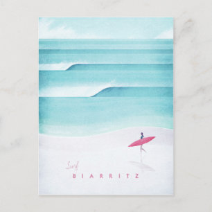 Biarritz Vintage Travel Poster - Art Briefkaart